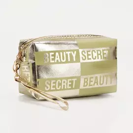 Косметичка на молнии, с ручкой, цвет оливковый