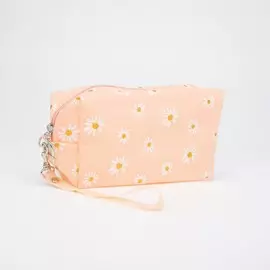 Косметичка на молнии, с ручкой, цвет персиковый