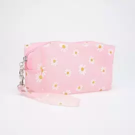 Косметичка на молнии, с ручкой, цвет розовый