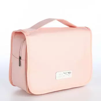 Косметичка на молнии, с ручкой, цвет розовый