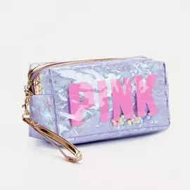 Косметичка на молнии, с ручкой, цвет сиреневый