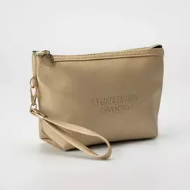 Косметичка на молнии, с ручкой, цвет золотистый