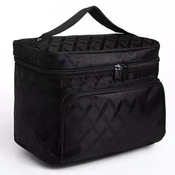 Косметичка на молнии, с зеркалом, цвет черный