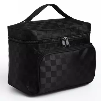 Косметичка на молнии, с зеркалом, цвет черный