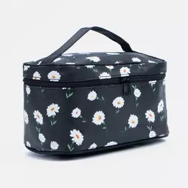 Косметичка на молнии, зеркало, цвет чёрный