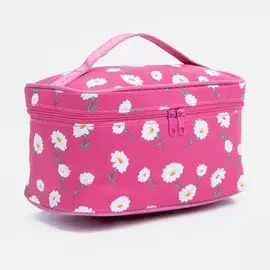 Косметичка на молнии, зеркало, цвет малиновый