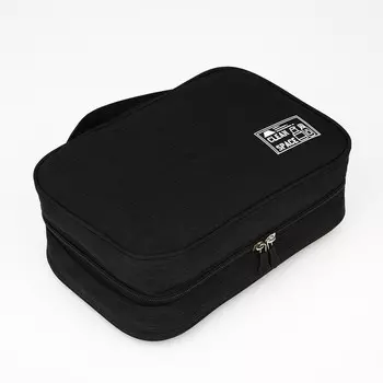 Косметичка-несессер на молнии, с крючком, цвет черный