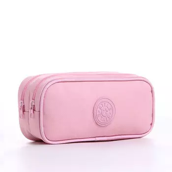Косметичка-пенал на молнии с 2 отделами, розовая