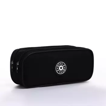 Косметичка-пенал на молнии с 2 отделами, черная