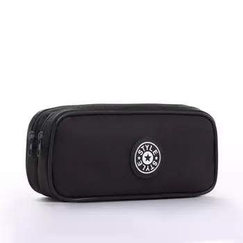 Косметичка-пенал на молнии с 2 отделами, темно-серая