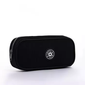 Косметичка-пенал на молнии, черная/белая