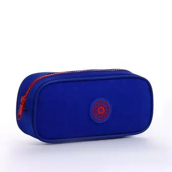 Косметичка-пенал на молнии, васильковая/алая