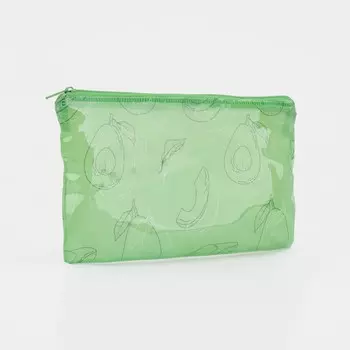Косметичка-пенал на молнии, цвет зеленый