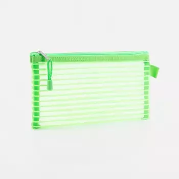 Косметичка-пенал на молнии, цвет зеленый