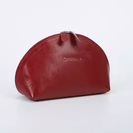 Косметичка простая на молнии, 1 отдел, игуана, цвет красный