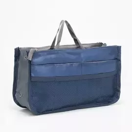 Косметичка-органайзер дорожная, на молниях, с ручками, карманами, синяя