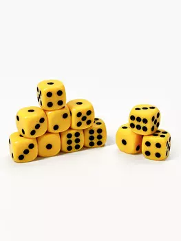 Кубики игральные, 1.41.4 см, набор 50 шт., желтые