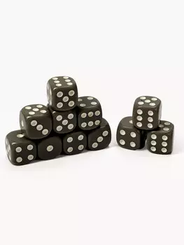 Кубики игральные, 1.61.6 см, набор 50 шт., серые