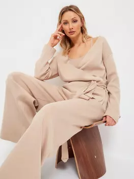 Костюм трикотажный вязаный с брюками палаццо