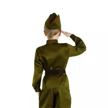 Костюм военного, гимнастерка, пилотка, ремень, р-р 28, рост 110 см