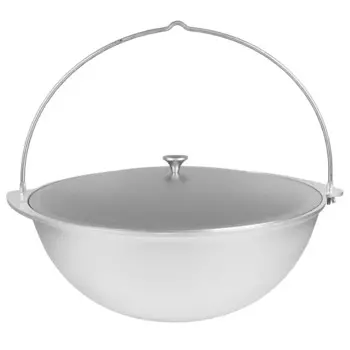 Котел литой походный 12л алюминиевая крышка