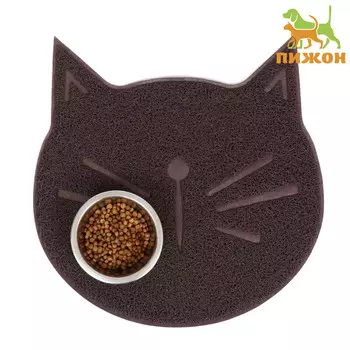 Коврик 2-в-1 под миску/туалет животных 3838 см бордовый