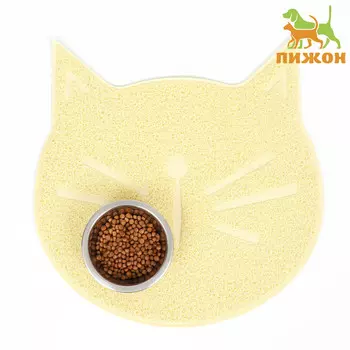 Коврик 2-в-1 под миску/туалет животных 3838 см бежевый