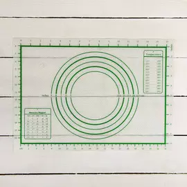 Коврик для выпечки и раскатки теста с разметкой, армированный, силикон, 4229.5 см, белый
