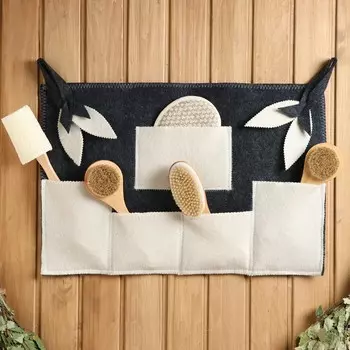 Коврик банный настенный, войлок, 5 карманов 60х40 см