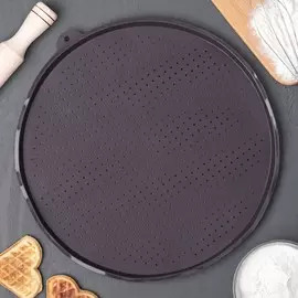 Коврик перфорированный круглый доляна, силикон, d=35 см, коричневый