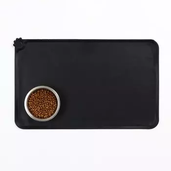 Коврик силиконовый под миску, 47 х 30 см, черный