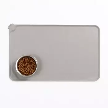 Коврик силиконовый под миску, 4730 см, серый