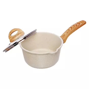 Ковш литой 1,3л стеклянная крышка Ваниль