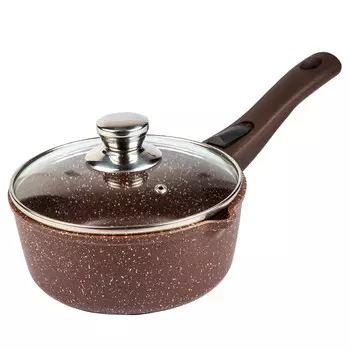 Ковш литой 1,5л съемная ручка стеклянная крышка доломит