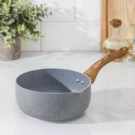 Ковш stella, 1,6 л, 15×8 см, пластиковая ручка, индукция, антипригарное покрытие, цвет серый