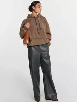 Кожаные брюки зеленые