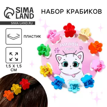 Краб для волос мини, набор