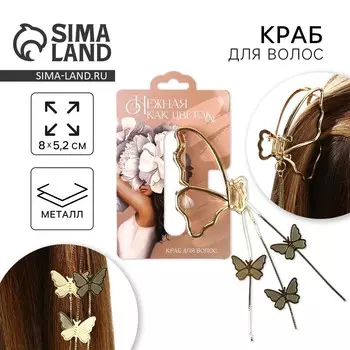 Краб для волос с цепочкой