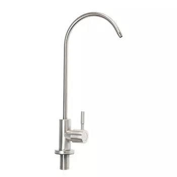 Кран для всех видов бытовых фильтров zein к-04, нержавеющая сталь, сатин