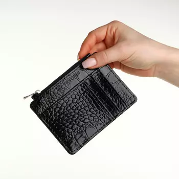 Картхолдер с монетницей на молнии textura, цвет черный