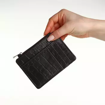 Картхолдер с монетницей на молнии textura, цвет коричневый