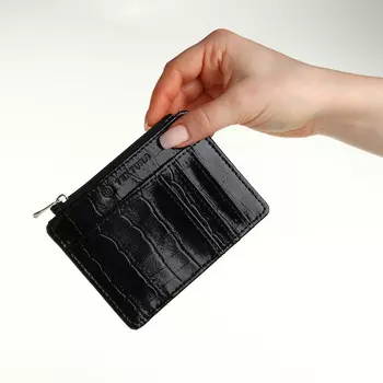 Картхолдер с монетницей на молнии textura, цвет черный