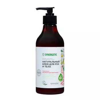 Крем для рук и тела натуральный synergetic пачули и ароматный бергамот, 380 мл