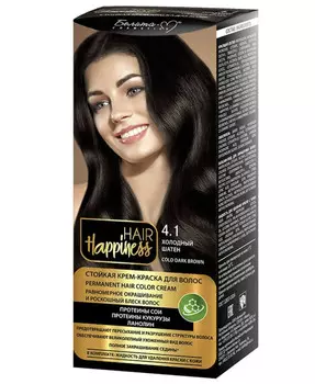Hair Happiness Крем-краска для волос аммиачная №4.1 холодный шатен