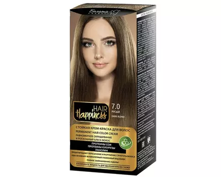 Hair Happiness Крем-краска для волос аммиачная №7 русый