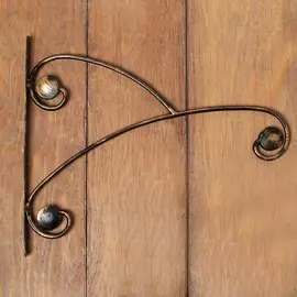 Кронштейн для кашпо, кованый, 30 см, металл, чёрный,