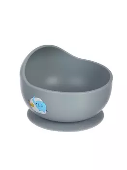 Тарелка силиконовая детская, серая