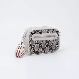 Кросс-боди, отдел на молнии, наружный карман, анималистичный принт, цвет коричневый