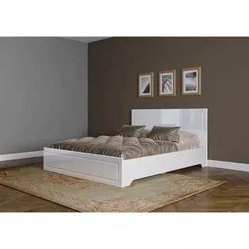 Кровать лена-2 1200х2000 белый/белый глянец