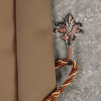 Крючок для штор ks010, однорожковый, цвет медь